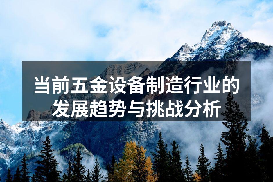 当前五金设备制造行业的发展趋势与挑战分析